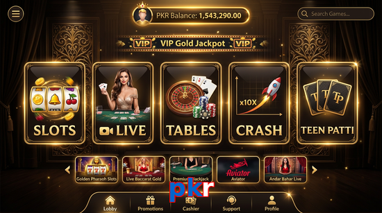 Main screen of Pkr casino page for PK players